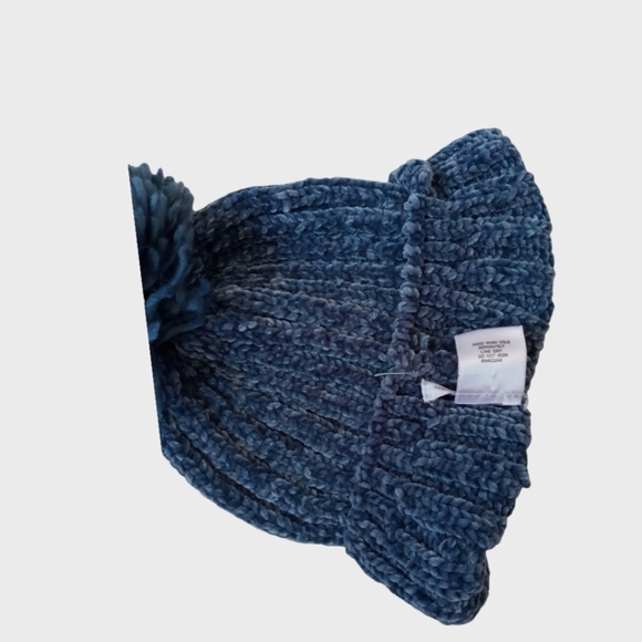 New York & Company Pom Beanie Blue Color Non Sized - Picture 4 of 7